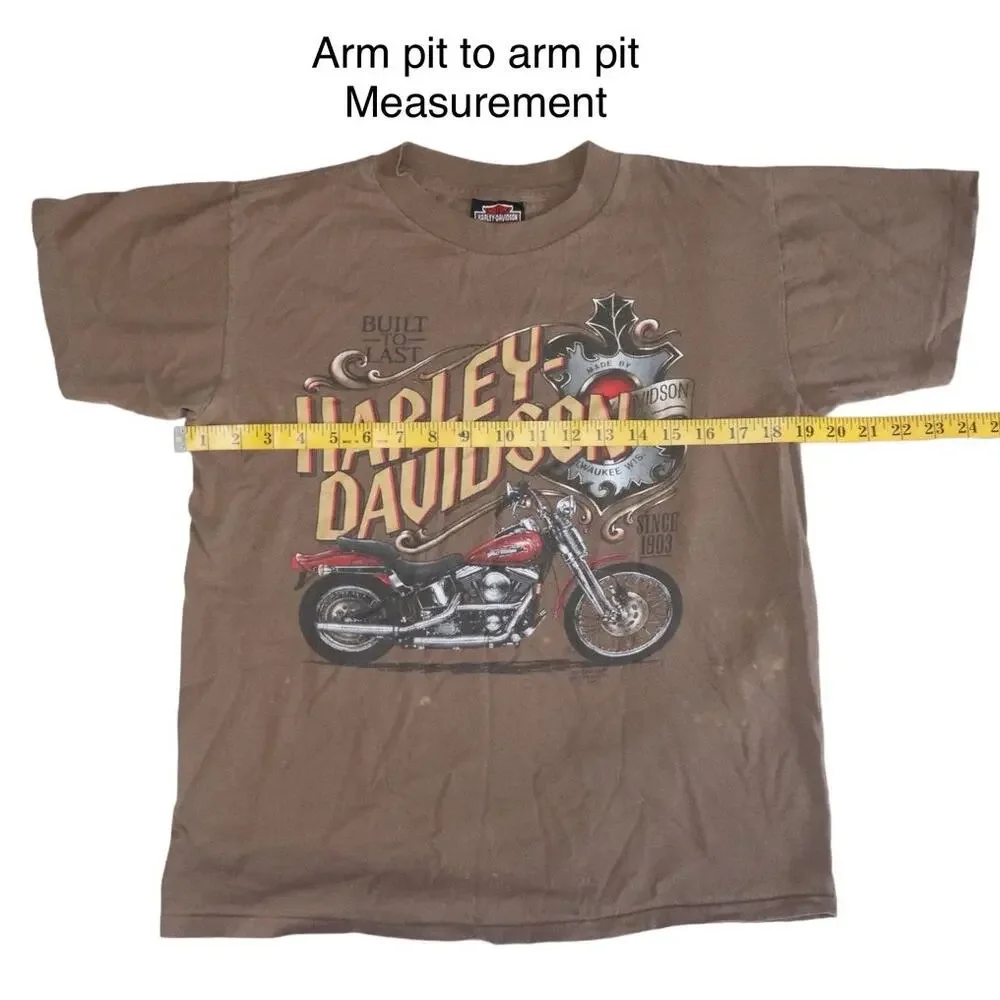 Vintage 90s 1991 3D Emblem Harley Davidson Motorcycle T-shirt Size Medium - Picture 5 of 9